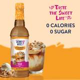 Bottle of Skinny Mixes SF Apple Crisp Syrup with zero-calorie apple, cinnamon, and brown sugar flavor, perfect for fall-inspired drinks and desserts.
