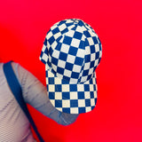 Blue Checkered Trucker Hat