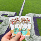 Red/White Sequin Sunburst Hoops