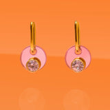 Rose Gold Deco Glam Medallion Oval Hoops