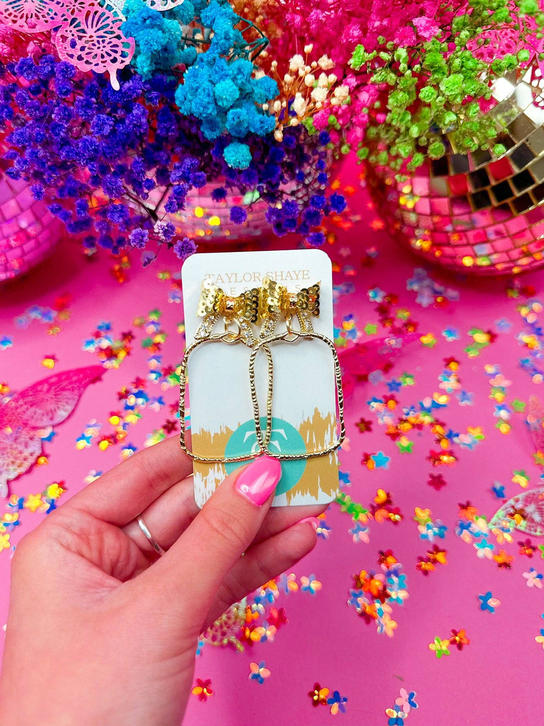 Gold Bethany Bow Hoop Earrings