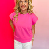 Pink Studded Pullover