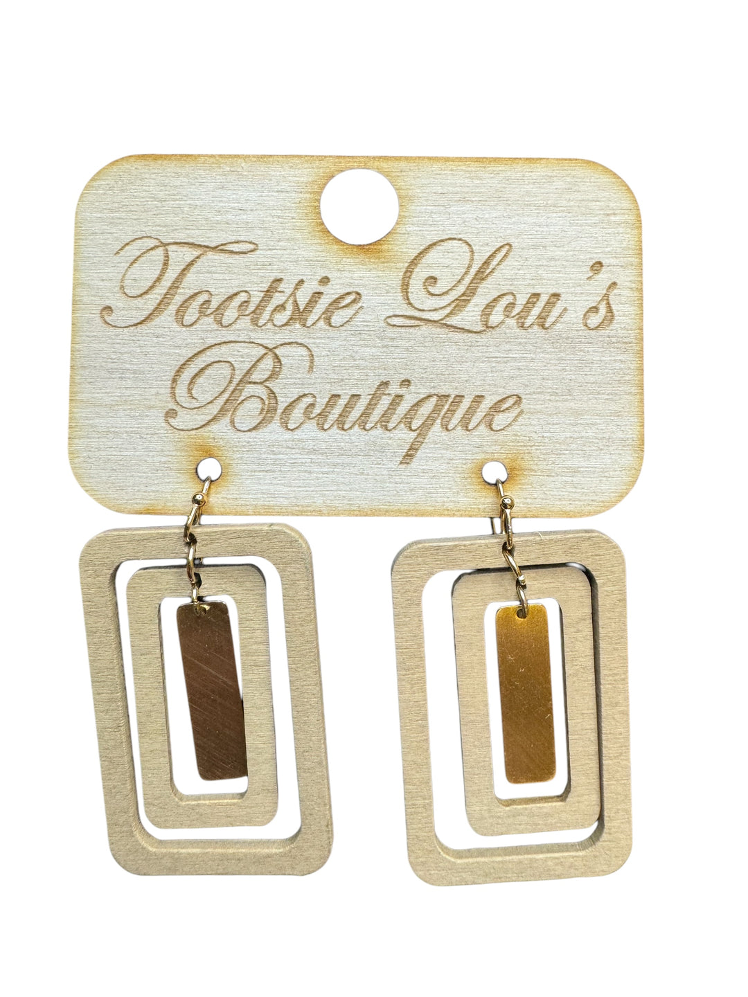 Taupe Teakwood Earrings