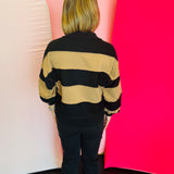 Black Striped Rugby Top