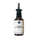A bottle of Rowe Casa Sinus Decongestant Spray with a spray nozzle on top.