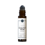 Bottle of 'Healthy Vein Support' from Rowe Casa Organics. It is a roller ball solution.