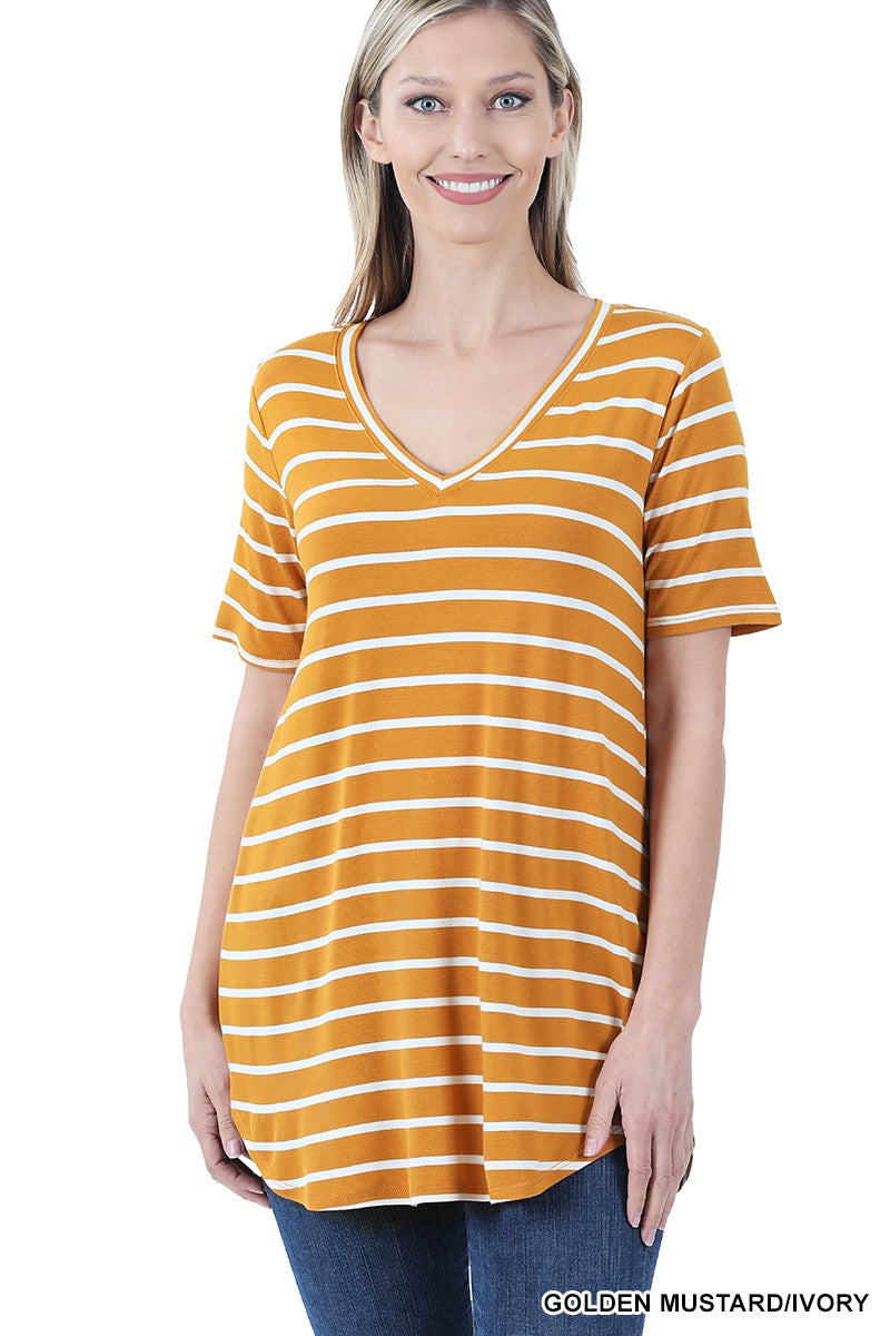 Mustard Striped Top