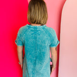 Light Teal French Terry Raglan Pullover