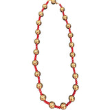 Gold & Red Beaded Necklace (Water Resistant)