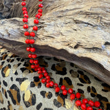 Red Beaded Chain Necklace