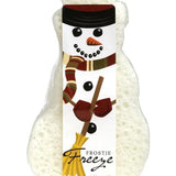 A crisp, cool-toned soap-infused sponge, with a label that says "Frostie Freeze."