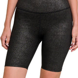 Black Glitter Biker Shorts