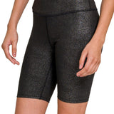Black Glitter Biker Shorts