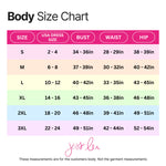 body size chart to help with sizing