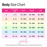 body size chart to help with sizing