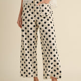 Black Polka Dot Wide Pants