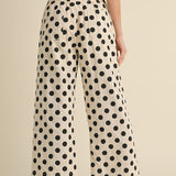 Black Polka Dot Wide Pants