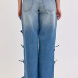 Cello Side Self Tie Baggy Jeans