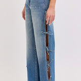 Cello Side Self Tie Baggy Jeans