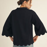 Black Scallop Top