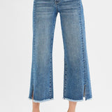 Risen Tummy Control Slit Jeans