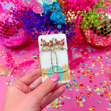 Rainbow Bethany Bow Rectangle Hoop Earrings