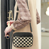 Black Checkered Crossbody Bag