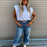 Stevie Grey Cap Sleeve Top
