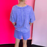 Violet Halo Snow Washed Short Set