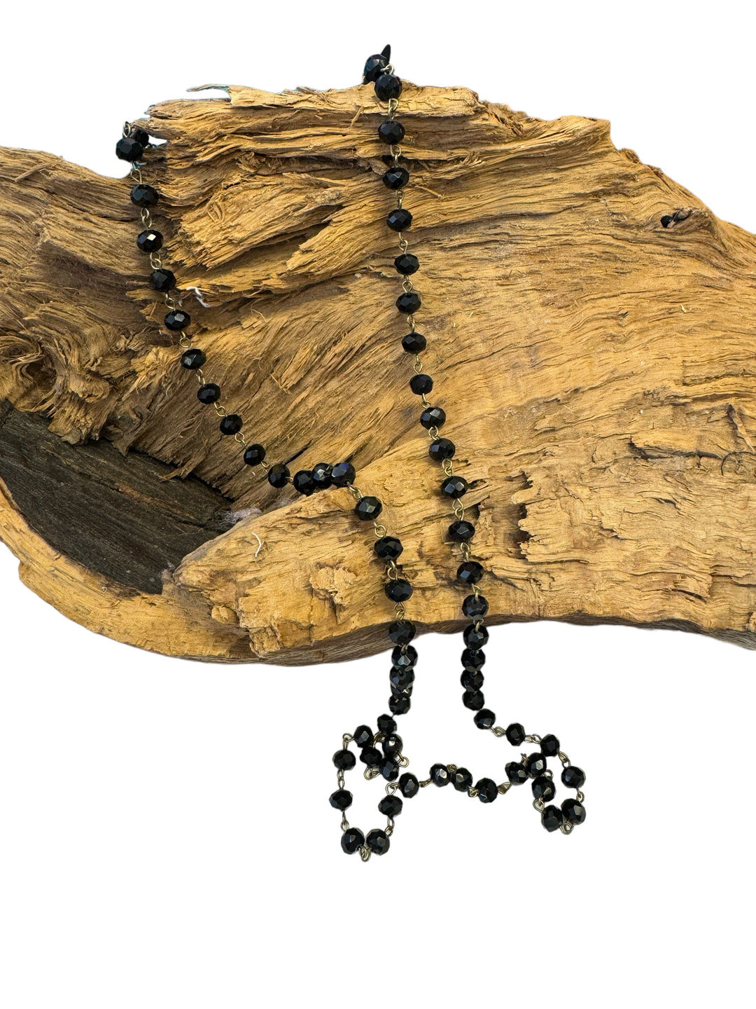Black Beaded Chain Necklace