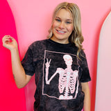 Peace Skeleton Mineral Wash Tee
