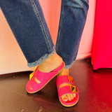 Bernarda Fuchsia Woven Sandals