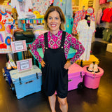 Black After Dark Overall Shorts