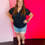 Whitney Black Woven Blouse