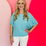 Dusty Teal Oversized Boxy Top
