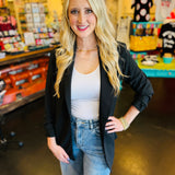 Black Scrunch Sleeve Blazer