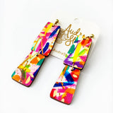 hand painted abstract dangle earrings
