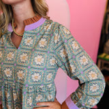 Vintage Bloom Ruffle Dress