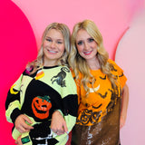 Queen Of Sparkles Light Green & Black Checkered Halloween Icon Sweatshirt