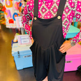Black After Dark Overall Shorts