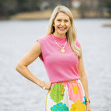 Paperclip Chain & Pearls with Cross Necklace