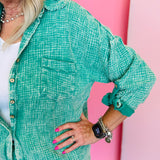 Kelly Green Button Down Shirt