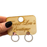 Silver Heart Beaded Hoop Earrings