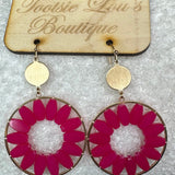 Pink Beaded Dangle Earrings