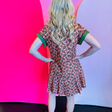 Terra Cotta Abstract Ruffle Mini Dress