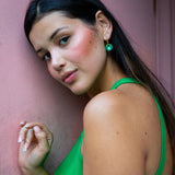 Rose Gold Deco Glam Medallion Oval Hoops