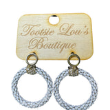 White Dangle Hoop Earrings
