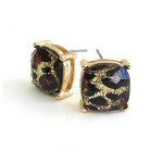 leopard stud earrings