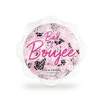 A soap-infused sponge with "Bad & Boujee" on it.