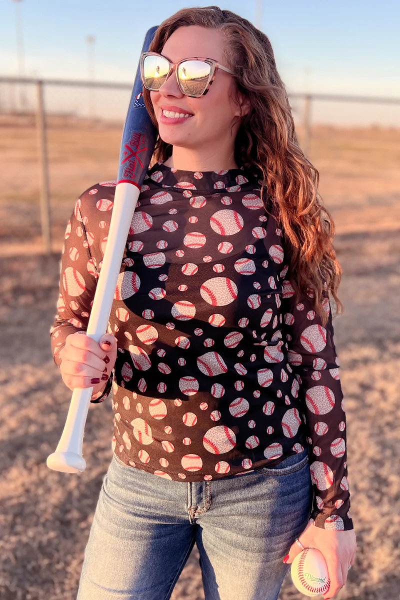 Hey Batter Batter Mesh Top